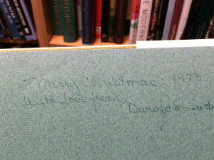 Merry Christmas 1973 With love from, Dwight & an unreadable name